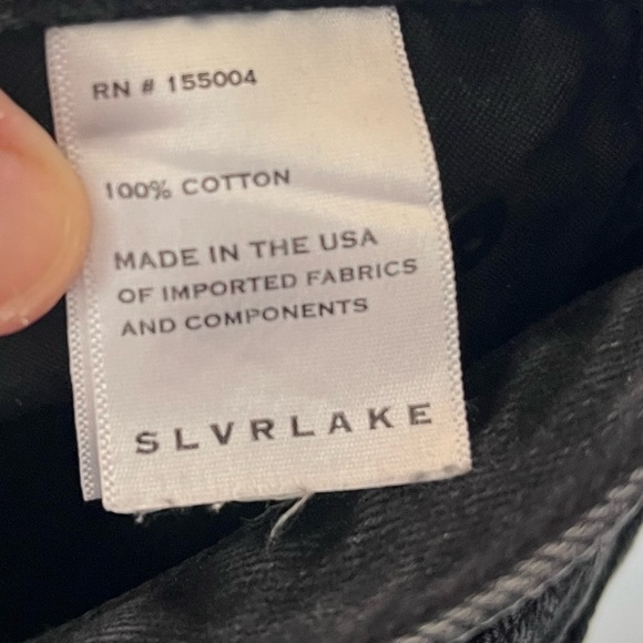 SLVRLAKE black wash straight leg raw hem Hero jeans size 26 women’s designer - Picture 5 of 9